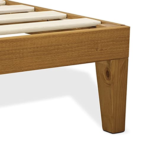 King Size Oak Platform Bed Frame with Sturdy Wooden Legs by East West Furniture - WoodArtSupply