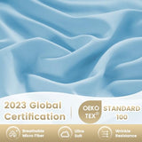CozySmile Holtel Luxury Twin Sheet Set - 3 Piece Soft Microfiber Sheets for Twin Size Bed, 16" Deep Pocket Easy Care Wrinkle Free Cooling Bedding Sheet and Pillowcase Set, Sky Blue CozySmile
