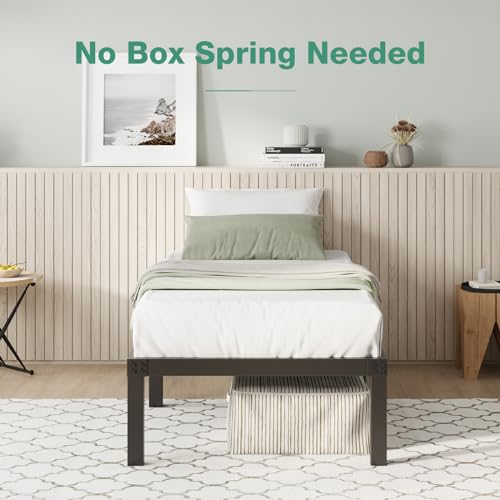 Novilla Twin Bed Frame, 12 Inch Metal Platform Bed Frame Twin Size with Storage Space Under Bed, Heavy Duty Steel Slat Support, Easy Assembly, No Box Spring Needed Novilla