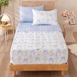 Jolusere Zipper Bedding Twin Blue Bow Comforter Zipper Bedding Set for Kids Girls,Cute Princess Bowknot Coquette Floral Design, All in one Zipper Bedding（Blue,Twin） Jolusere