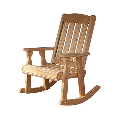 Amish Heavy Duty 600 Lb Mission Pressure Treated Rocking Chair (Unfinished) - WoodArtSupply