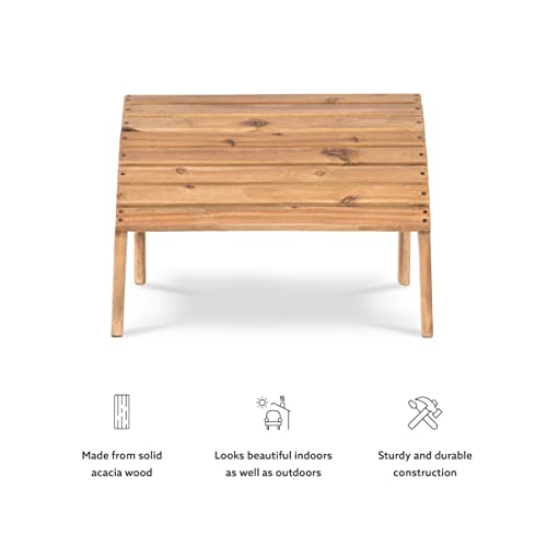 Linon Home Dcor Linon Adirondack Woodstock Ottoman, Teak Stain, Acorn, 21.6"W x 21.06"D x 13.7"H Linon