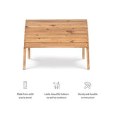 Linon Home Dcor Linon Adirondack Woodstock Ottoman, Teak Stain, Acorn, 21.6"W x 21.06"D x 13.7"H Linon