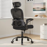 Office Chair Ergonomic Desk Chair, 330LBS Capacity, High Back Computer Chair with Lumbar Support, Flip-up Armrests Swivel Task Chairs for Long Hours Work Synorla