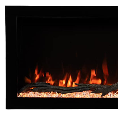 Modern Ember Highmark 72 Inch Smart Linear Electric Fireplace - Premium Flame with 10 Colors, Sleek Hidden Vent Design, Install Recessed in-Wall or Wall-Mount, WiFi and Voice-Enabled