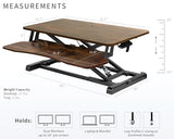 VIVO 32 inch Desk Converter, K Series, Height Adjustable Sit to Stand Riser, Dual Monitor and Laptop Workstation with Wide Keyboard Tray, Vintage Brown Top, Black Frame, DESK-V000KN VIVO