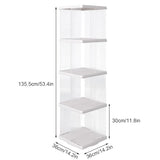 Compact 360-Degree Rotating Bookshelf for Small Spaces - SYNCVIBE 4-Tier Floor Standing Bookcase in White SYNCVIBE