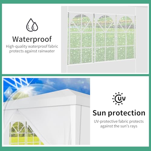 HOTEEL 10x20 Canopy Tent with Removable Sidewalls, White Tents for Parties Carpas para Fiestas Waterproof & UV Protection for Backyard Outdoor Event Wedding Carpa Gazebo Patio BBQ Hoteel