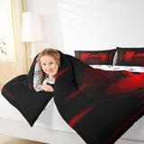 Feelyou Twin Comforter Set for Boys Gamer Bedding Set for Boys Kids Gaming Comforter Red Black Teen Child Gamer Room Decor Soft Game Geometric Duvet Quilted 1 Comforter with 1 Pillowcase Gamer Gifts Feelyou