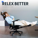 FLEXISPOT Ergonomic Office Chair with Footrest, Mesh High Back Computer Chair, Home Office Desk Chairs, with Adjustable Lumbar Support/4D Headrest/Reliable Base, Breathable Mesh Seat, Black, OC3 AIR-F FLEXISPOT