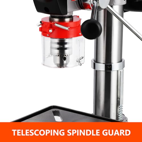 13 in Benchtop Drill Press, 7.5 Amp 120V, 288-3084 RPM Variable Speed Cast Iron Bench Drill Press, 0-45° Tilting Worktable, Tabletop Drilling Machine for Wood Metal - WoodArtSupply