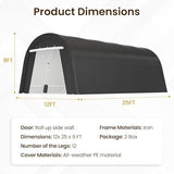 FansaFurn Heavy Duty Carport with 4 Cloth Bags, All-Weather Portable Garage with 2 Roll-up Doors, Car Canopy Storage Shelter Shed for Boat, Truck, or Garden Tools, 12' x 25' FansaFurn