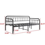 JURMERRY Metal Daybed Frame Twin Size with Steel Slats Platform Furniture,Black… JURMERRY