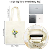 SNAIL GARDEN Double-Sided Embroidery Tote Bag Kit for Beginners, Reversible Floral and Bee & Vase Design, Complete Cross Stitch Supplies Included for Adults & Women