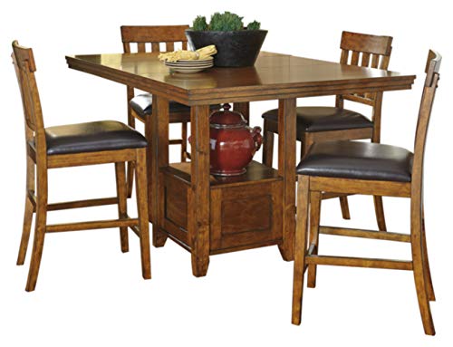 Signature Design by Ashley Ralene Traditional 36" Counter Height Dining Room Extension Table, Medium Brown Signature Design by Ashley