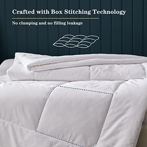 Simple&Opulence Down Alternative Comforter, Twin Size Duvet Insert with 100% Cotton Cover, Ultra-Soft Microfiber Quilted All Season Breathable Cooling Bed Comforter (Twin, White) Simple&Opulence