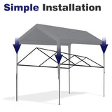 Carport Replacement Canopy, Replacement Top Cover for 12' x 20' Carport Frame, 180G PE Fabric Waterproof & UV Protected Tarp with Ball Bungees, Grey (Only Top Cover, Frame is not Included) Vanteriam