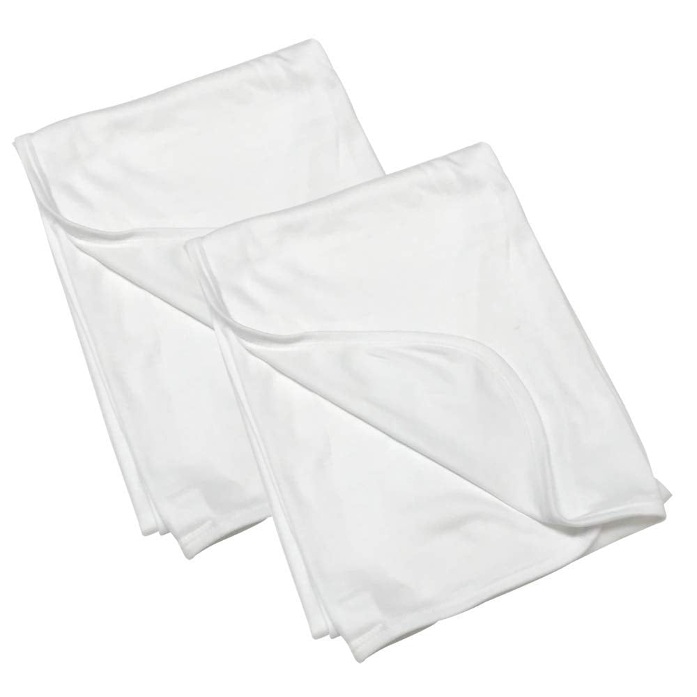 Laughing Giraffe Blank Sublimation Baby Receiving Blanket White 2 Pack (30"X 40" -S4412) Laughing Giraffe