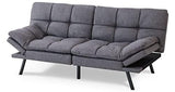 Opoiar Fabric Futon Sofa Bed, Memory Foam Couch Convertible Loveseat, Sleeper Sofa Modern Futon Sets for Small Apartments, Compact Living Space, Office (Grey) Erdoru