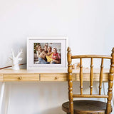 Egofine 8x10 Picture Frames Set of 4, Made of Solid Wood Covered by Plexiglass 4x6 and 5x7 with Mat or 8x10' without Mat, for Table Top Display and Wall Mounting Photo Frame White Egofine
