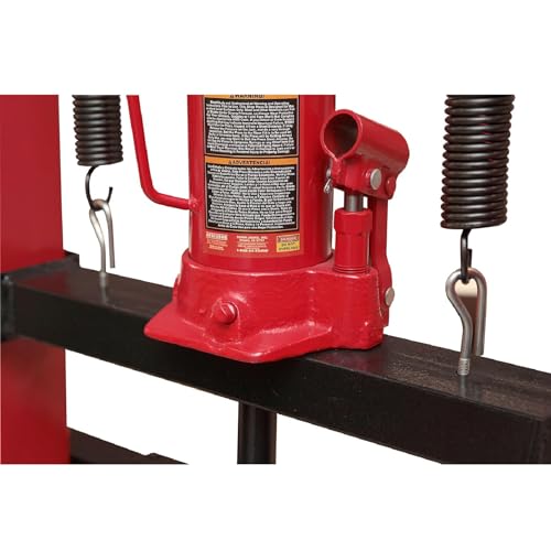 BIG RED TAM51201 Torin Steel H-Frame Hydraulic Shop Press with Stamping Plates to Bend, Straighten, or Press Parts, Install Bearings and U-Joints, 12 Ton (24,000 lb) Capacity, Red - WoodArtSupply