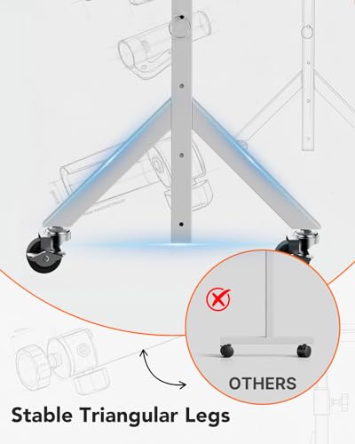 ErGear Small Standing Desk Adjustable Height, 6 Height Settings Up to 46.5″, Walking Pad Desk with Triangular Leg Design, Smooth Mobility with Lockable Wheels, Standing Desk for Walking Pad ErGear
