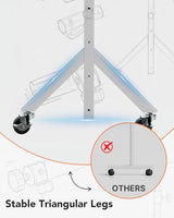 ErGear Small Standing Desk Adjustable Height, 6 Height Settings Up to 46.5″, Walking Pad Desk with Triangular Leg Design, Smooth Mobility with Lockable Wheels, Standing Desk for Walking Pad ErGear
