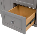 Spring Mill Cabinets Vadin 60 Inch Double-Sink Bathroom Vanity with White Top, 2 Soft-Close Drawers, 2 Cabinets, 60.5" W x 18.75" D x 35.43" H, Sterling Gray Spring Mill Cabinets