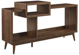 Crosley Furniture Nashville Mid Century Modern Console Record Player Stand, Stores Up to 280 Vinyl Records, Large, Brown Crosley Furniture