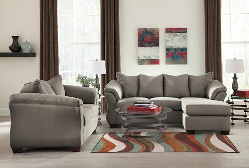 Signature Design by Ashley 1` Darcy Casual Plush Loveseat, Grayish Brown, 39"D x 67"W x 40"H, Gray Signature Design by Ashley