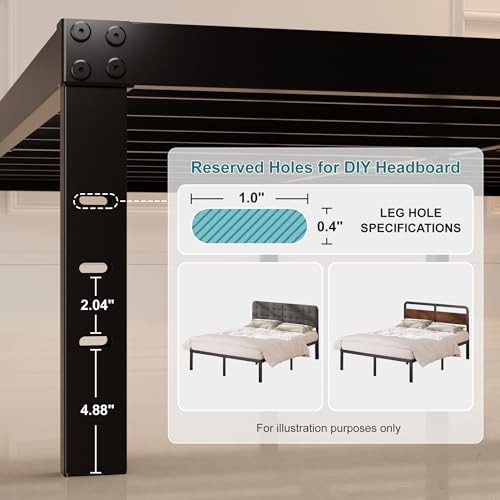 Maenizi Heavy Duty Twin Bed Frame No Box Spring Needed, 14 Inch Metal Platform Bed Frame Twin Support Up to 2500 lbs, Easy Assembly, Noise Free, Black Maenizi
