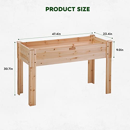 Agitree 2-Way Wood Raised Garden Bed with Detachable Legs, 47 * 23 * 31in, 1-Piece Spliceable Raised Planter Box, Outdoor Elevated Garden Bed for Vegetables Flowers Herb…