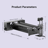 Longer RAY5 5W Laser Engraver with Rotary Roller, 8 Pcs Raiser, 3.5” Color Touch Screen, App Offline Control, DIY Engraver Tool for Metal/Glass/Wood Engraving Area 15.75"x15.75" Longer