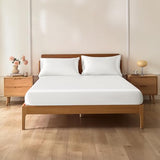 VACVELT 3-Piece Satin Fitted Sheet Set King Size, Ivory White Bottom Bed Sheet with 2 Pillowcases, Similar to Silk Sheets, Luxury & Silky Bedding Set, 15 Inch Deep Pocket VACVELT