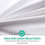 APSMILE Luxury All Season Down Feather Fibers Comforter Full/Queen Size Duvet Insert - 100% Organic Cotton, High Fill Power Medium Warmth, (Ivory White, 90X90) APSMILE