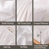 Bella Coterie Luxury Bamboo Viscose King Size Sheet Set | 100% Organically Grown | Ultra Soft | Cooling for Hot Sleepers | 18" Deep Pocket [White] BC BELLA COTERIE