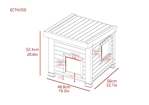 New Age Pet® ECOFLEX® Albany Outdoor Feral Cat House for Multiple Cats with Quick & Easy Assembly, 2 Vinyl Door Flaps Included, Moisture and Odor Resistant - WoodArtSupply