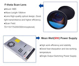 Ovsuqu Fiber Laser Engraver JPT LP 30W Fiber Marking Machine with 80mm Rotary Axis Metal Laser Engraving Machine 200x200mm+300x300mm for Metal Ovsuqu