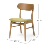 Christopher Knight Home Lucious Curved Leg Rectangular Dining Set, 5-Pcs Set, Natural Oak / Green Tea Christopher Knight Home