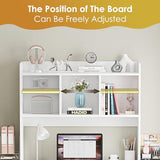 SUPER DEAL Desktop Bookshelf, Countertop Storage Hutch with 4 Shelves for Computer Desk, 2-Tier Display Rack, Multipurpose Wood Desk Hutch Storage Organizer for Home Office Dorm, White SUPER DEAL