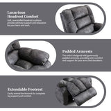 IOMOR Massage Recliner Chair with Heat and Massage, Ergonomic Overstuffed Breathable Fabric Reclining Chairs, Single Sofa Chair with Side Pockets for Living Room Home Theater (D-Gray) IOMOR