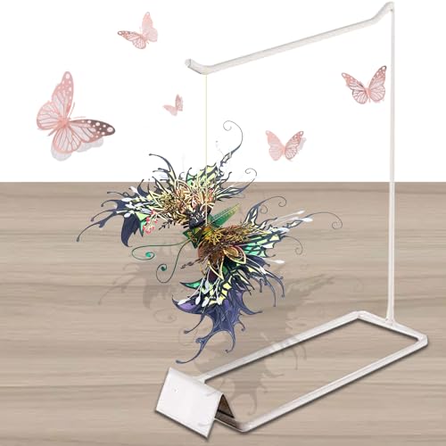 NovnZodiex 3D Metal Puzzles for Adults,Butterfly Model Building Kits,Cute Insect Design,Brain Teaser Puzzle,DIY Mechanical Assembly Kit Creative Ornament Suitable for Home Decor Art Craft (Black)
