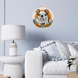 Punch Needle Kits English Bulldog Under Sunset Embroidery Starter Set with Hoop Easy for Beginners DIY Stress Relief Handmade Craft Hobby and Home Decor 20x20cm-3