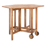 SAFAVIEH Outdoor Collection Kerman Natural 5-Piece Foldable Patio Dining Set (Fully Assembled) Safavieh