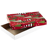 Hallmark Medium Christmas Gift Boxes with Lids (12 Shirt Boxes, 4 Designs: Trees, Stripes, Snowmen, Holly) for Christmas, Holiday Parties, Hostess Gifts Hallmark