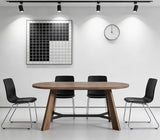 6FT Conference Table, 70.86" Oval Meeting Table for 6–8 People, Rustic Brown Conference Room Table with Metal Frame, Modern Office Conference Desk for Boardroom & Meeting Room VIRTRON
