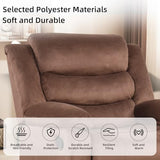 IOMOR Manual Recliner Chair with Overstuffed Arm and Extra-Padded Back, Breathable Fabric Reclining Chair for Adults, Single Sofa for Living Room, Bedroom (Fabric Brown)