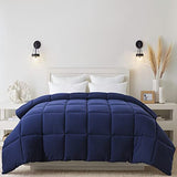 Cosybay Down Alternative Comforter (Blue/Grey, Full) - All Season Soft Quilted Full Size Bed Comforter - Duvet Insert with Corner Tabs -Winter Summer Warm Fluffy, 82x86 inches Cosybay