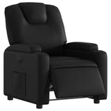 vidaXL Black Faux Leather Electric Recliner Chair - Motorized Reclining Armchair with Cup Holders for Living Room/Office vidaXL