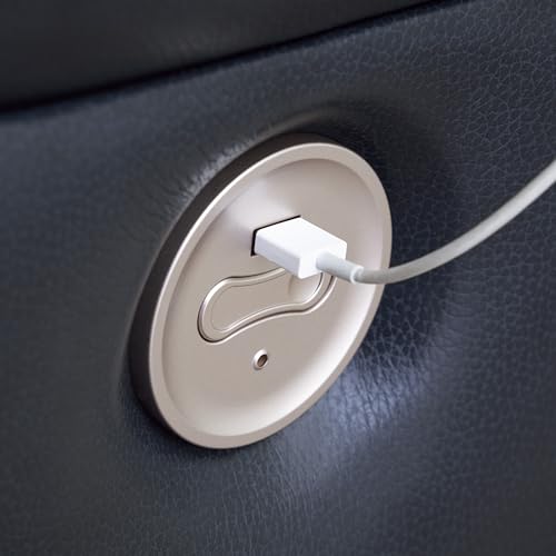 Signature Design by Ashley Leesworth Modern Power Reclining Loveseat with USB Charging Ports, Blue Signature Design by Ashley